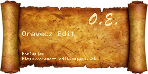 Oravecz Edit névjegykártya